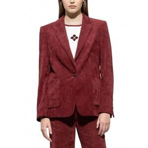NEW LUISA CERANO corduroy one button blazer in berry red